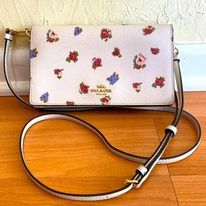 White Coach Bag with Flower designs